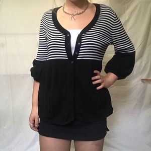 black and white unique cardigan
